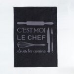 Lot de 6 torchons kitchenchef gris en coton