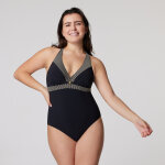 Maillot 1 pièce avec armature nouage dos - noir chic Maillot 1 pièce avec armature nouage dos - noir chic