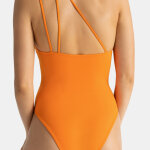 Maillot de bain 1 pi�ce asymetrique - orange violet