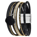 Manchette femme so charm - b3353 - noir - bracelet mode noir