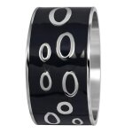 Manchette femme so charm - b3391 - argent - bracelet email noir