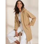 Manteau  capuche avec fermeture  glissire camel