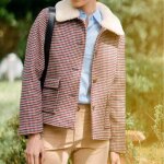 Manteau carreaux nattie rouge