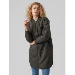 Manteau col italien long vert