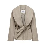 Manteau col à revers col à revers gris moyen ruby beige Manteau col à revers col à revers gris moyen ruby beige
