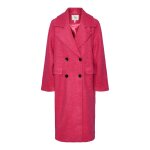 Manteau double boutonnage violet en laine