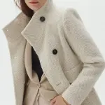 Manteau femme beige en laine Manteau femme beige en laine