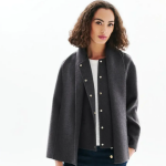 Manteau femme gris en laine