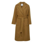 Manteau femme marron ceinture à nouer ihjannet sable Manteau femme marron ceinture à nouer ihjannet sable