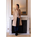 Manteau long grand col ange camel