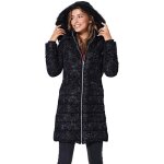 Manteau long matelass avec capuche imprime