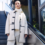 Manteau oversize duveteux beige