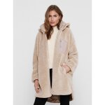 Manteau en peluche capuche beige Manteau en peluche capuche beige