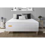 Matelas et sommier kit blanc memo bio mousse a memoire de forme maxi epaisseur dehoussable