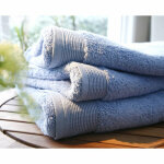 Drap de bain micro - coton 600 gr / m uni bleuet