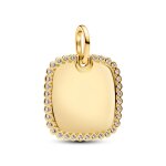 Mdaillon carr gravable dor