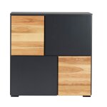 Meuble haut 4 portes chne naturel et laqu anthracite
