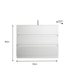 Meuble salle de bain sienna sur pieds 3 tiroirs vasque integrée en céramique Meuble salle de bain sienna sur pieds 3 tiroirs vasque integrée en céramique