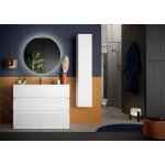Meuble salle de bain sienna sur pieds 3 tiroirs vasque integre en cramique 80 cm