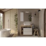 Meuble salle de bain sur pieds ancona 2 tiroirs 3 niches Meuble salle de bain sur pieds ancona 2 tiroirs 3 niches