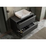 Meuble salle de bain sur pieds coloris frne noir