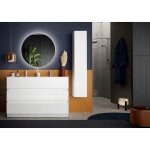 Meuble salle de bain sur pieds sienna laqu brillant blanc 120 cm
