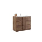 Meuble salle de bain suspendu 2 tiroirs vasque integre en cramique 80 cm