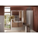 Meuble salle de bain suspendu coloris chêne 2 tiroirs 100 cm Meuble salle de bain suspendu coloris chêne 2 tiroirs 100 cm