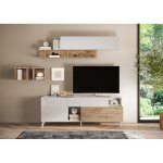 Meuble tv 180 cm blanc laqu
