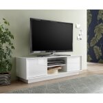 Meuble tv 2 portes ice laqu blanc brillant