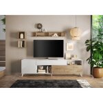 Meuble tv 241 cm blanc laqu