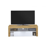 Meuble tv blanc et chne onia