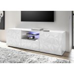 Meuble tv deux portes et 1 tiroir prisma laqué blanc brillant Meuble tv deux portes et 1 tiroir prisma laqué blanc brillant