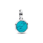 Mini charm médaillon gravable turquoise Mini charm médaillon gravable turquoise
