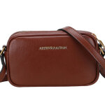 Mini sac port travers raquel en cuir - marron
