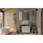 Miroir led avec colonne integre 1 porte coloris bton l92 cm