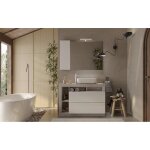 Miroir led avec colonne integre 1 porte h30 cm coloris bton