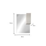 Miroir led villarica avec colonne integre laqu blanc brillant
