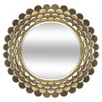 Miroir métallique en forme de fleur dorée Miroir métallique en forme de fleur dorée
