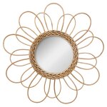 Miroir rotin fleur diamètre 38 Miroir rotin fleur diamètre 38