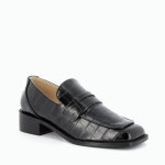 Mocassins  applique femme - effet croco noir