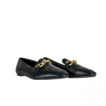 Mocassin caro noir en cuir