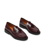 Mocassin femme rouge - adison en cuir