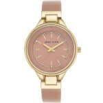 Montre anne klein ak - 1408lplp - cristaux swarovski bracelet rsine rose botier aluminium dor femme ...