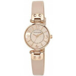Montre anne klein ak - 9442rglp - bracelet cuir rose botier aluminium dor rose femme