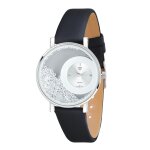 Montre aude élégante blanche ornée de cristaux scintillants Montre aude élégante blanche ornée de cristaux scintillants