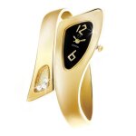 Montre bangle par so charm ; orn�e de cristaux swarovski ; mf001 - dore - swaro