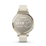 Montre connect femme garmin lily 2 active, lunar gold, silicone blanc