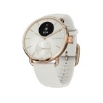Montre de sant connect femme withings scanwatch 2 - wsw 238 rowhi bracelet caoutchouc blanc