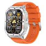 Montre connecte mixte smarty compass amoled - sw074b bracelet silicone orange